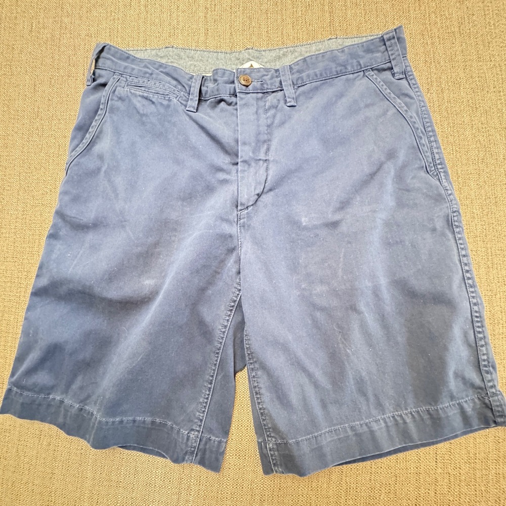 Polo Ralph Lauren Mens Navy Blue Relaxed Fit Chino Shorts Size 34 Cotton